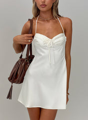 Avabelle Halter Mini Dress Champagne