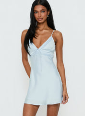 Iseabal V Neck Mini Dress Ice Blue