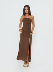 Brigida Strapless Maxi Dress Mocha