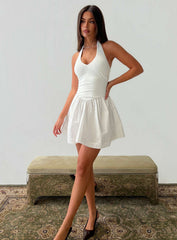 Allyce Halter Mini Dress White