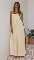 Pippa Maxi Dress - Yellow Stripe