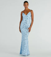 Steffanie V-Neck Sequin Bead Mermaid Formal Dress