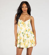 Kissed By Blooms Corset Skater Floral Dress