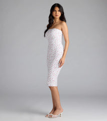 Sweetly Sultry Floral Bodycon Midi Dress