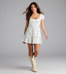 Cute And Sunny Floral Skater Dress
