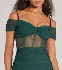 Elegant Existence Cold Shoulder Mesh Mini Dress