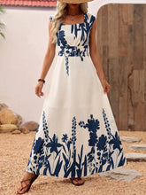 Printed Square Neck Maxi Dress
