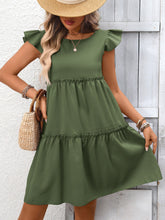 Ruffle Sleeve Tiered Mini Dress