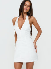 Deana Halter Mini Dress White