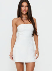 Dakhoda Strapless Mini Dress White