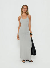 Chelsae Halter Maxi Dress Gray Marle