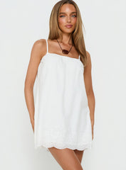 Louanna Embroidered Mini Dress White