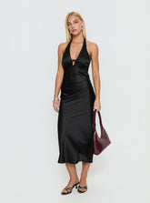 Jessamyn Halter Maxi Dress Black