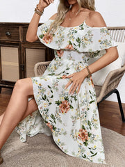 Floral Print Cold Shoulder Cami Dress