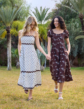 Embroidery Milkmaid Midi Dress