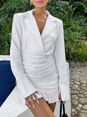 Blazer Style Ruched Mini Dress