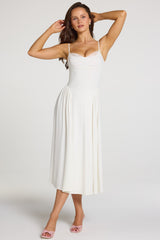 Modal Lace-Trim Midaxi Dress in White