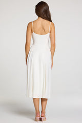 Modal Lace-Trim Midaxi Dress in White