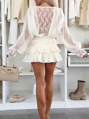 Lace Long Sleeve Dress with Short Liner