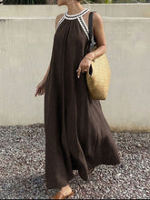 Crochet Trim Sleeveless Maxi Dress