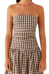 Strapless Ruched Maxi Dress