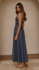 Skye Maxi Dress - Steel Blue