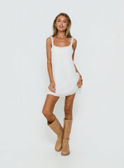 Sleeping Beauty Frill Baby Doll Mini Dress White