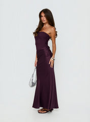 Lulita Strapless Maxi Dress Plum