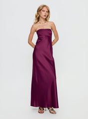 Rozelle Strapless Maxi Dress Currant