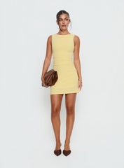 Basila Ruched Mini Dress Yellow