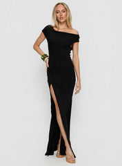 Corlee Draped Tie Back Maxi Dress Black