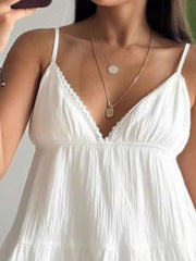 V-Neck Tiered Mini Dress