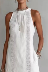 Sleeveless Side Slit Dress with Pockets