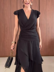 Asymmetrical Ruffled Hem Dress