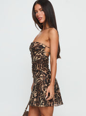 Confessions Strapless Mini Dress Leopard