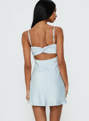 Iseabal V Neck Mini Dress Ice Blue