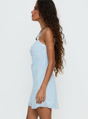 Lissie Scoop Mini Dress Blue Polka Dot