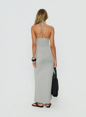 Chelsae Halter Maxi Dress Gray Marle
