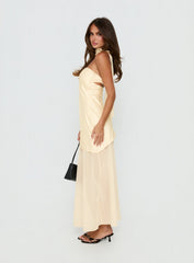 Irisie Strapless Scarf Maxi Dress Yellow