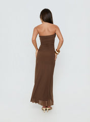 Brigida Strapless Maxi Dress Mocha