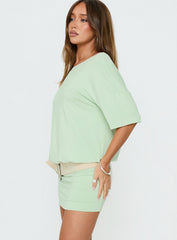 Ashlinn Off Shoulder Drapey Mini Dress Jelly Mint