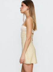 Alishia Satin Sequin Corset Mini Dress Butter