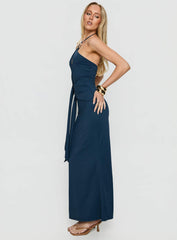 Kaydiana Halter Keyhole Maxi Dress Navy