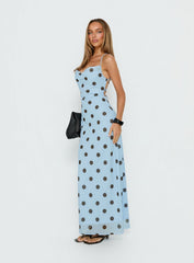 Celena Maxi Dress Blue Polka Dot