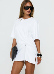 Agnessa Ruched Detail Mini Dress White