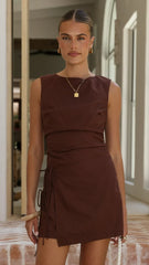 Arwen Mini Dress - Chocolate