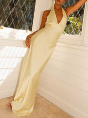 Halter Neck Sleeveless Maxi Dress