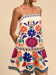 Floral Print Sleeveless Mini Dress