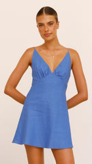 Halina Mini Dress - Blue