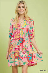 Umgee Paisley Print Mini Dress